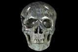 Realistic, Polished Labradorite Skull #116335-1